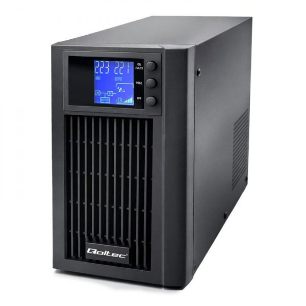 OUTLET: Zasilacz awaryjny UPS Qoltec Pure Sine Wave | 3kVA | 2400W | AVR | LCD | Czysty Sinus - OTW OPAK