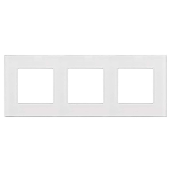 Ramka szklana Maclean MCE731W potrójna , biała , 86x86mm