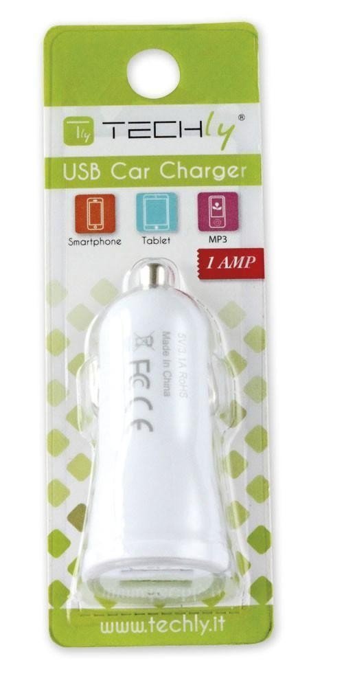 Ładowarka samochodowa Techly USB 5V 1A biała