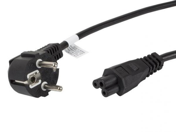 Kabel zasilający Lanberg CEE 7/7 -&amp;gt; IEC 320 C5 notebook (miki) 1,8m VDE czarny