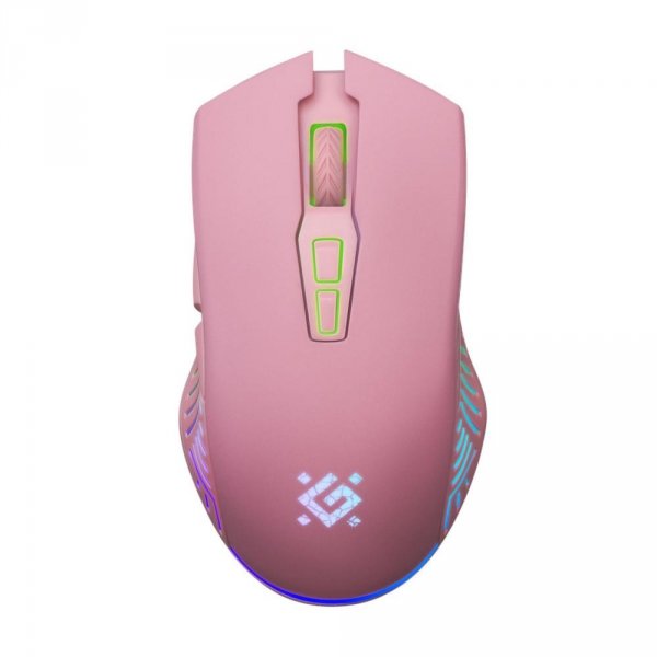 Mysz bezprzewodowa Defender PANDORA GM-502 optyczna 3200dpi różowa RGB AKUMULATOR 7 przycisków Gaming bezklikowa silent - POSERWI