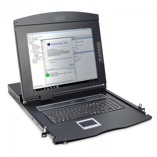 Konsola modułowa 17&amp;quot; LCD DIGITUS z touchpad bez KVM 1U klawiatura US