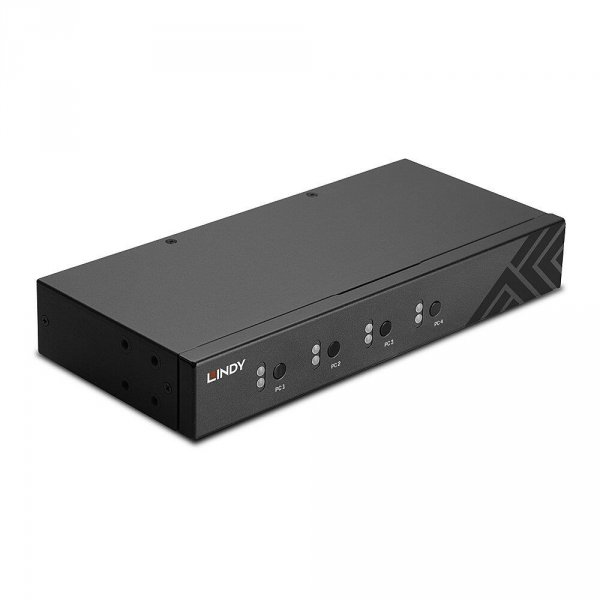 Przełącznik KVM LINDY 4-portowy USB 2.0 &amp;amp; Audio KM Switch