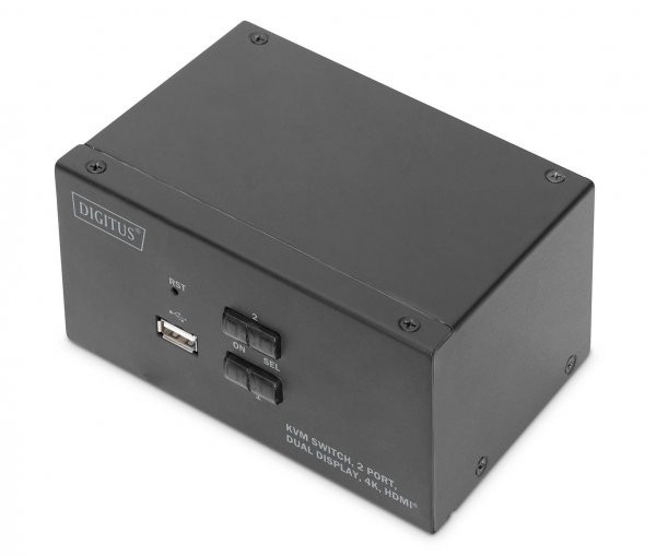 OUTLET: Przełącznik KVM DIGITUS 2 portowy HDMI, Dual Display, 4K 30Hz - USZ OPAK