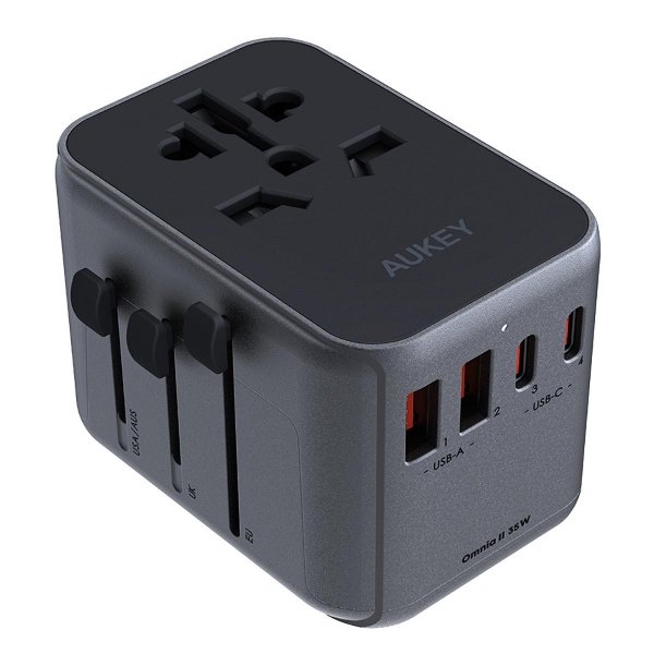 Ładowarka podróżna Aukey PA-TA07 EU/US/UK/AUS, DC, PD 35W