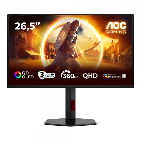 Monitor AOC 26,5&amp;quot; Q27G4SDR QD-OLED QHD 360Hz 2xHDMI DP HUB