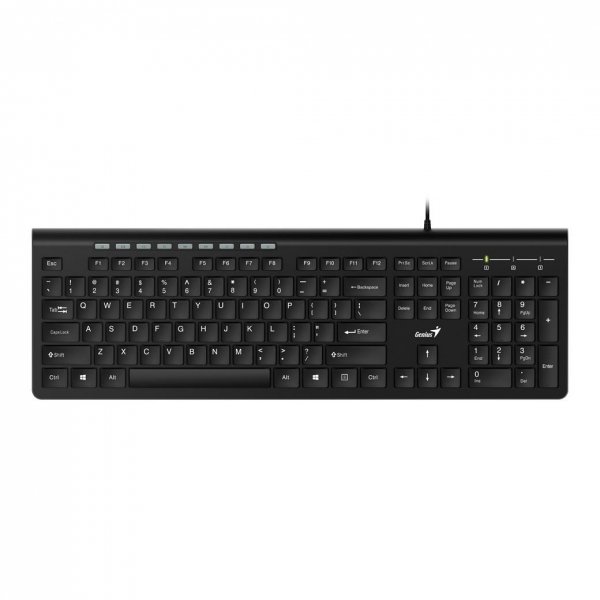 Klawiatura przewodowa Genius Slimstar 230 Offcie black, Full size