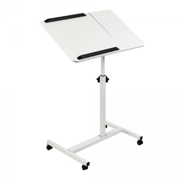 Biurko mobilne/stand na laptop Maclean, białe, regulacja wysokośc 59-89cm, max. 30kg , MC-121 W