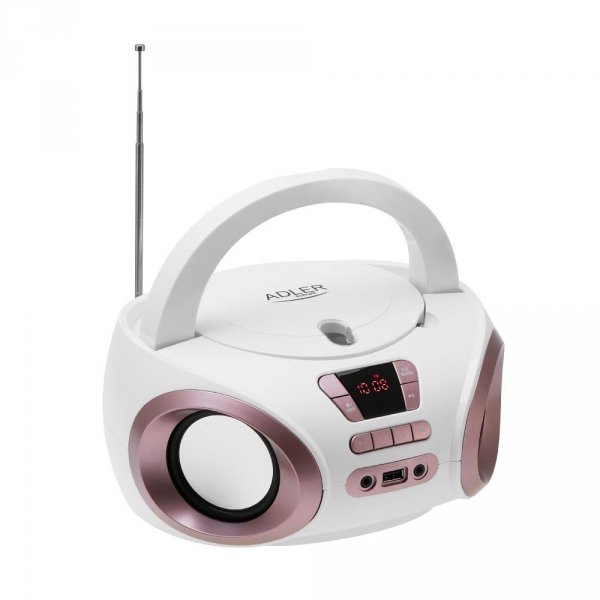 Radio Boombox CD MP3 USB Adler AD 1181 white copper