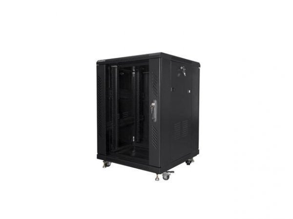 Szafa instalacyjna Rack stojąca 19&amp;quot; 15U 600x600 czarna Lanberg (flat pack)
