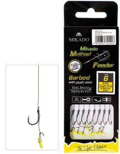 Mikado PRZYPON Method Feeder Rigs 0,14 mm HAK 8 Push Stop
