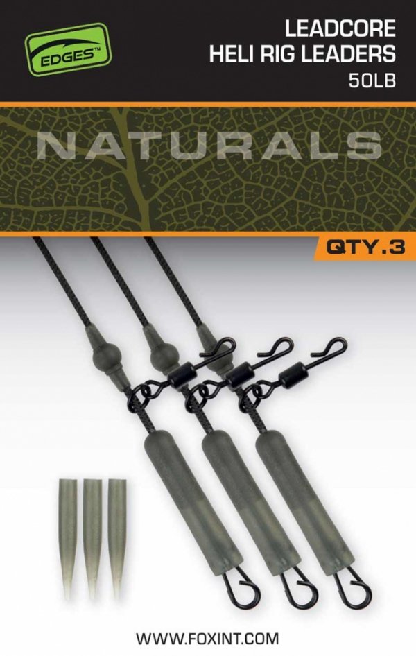 CAC853 Fox EDGES Naturals Leadcore Heli Rig Leaders