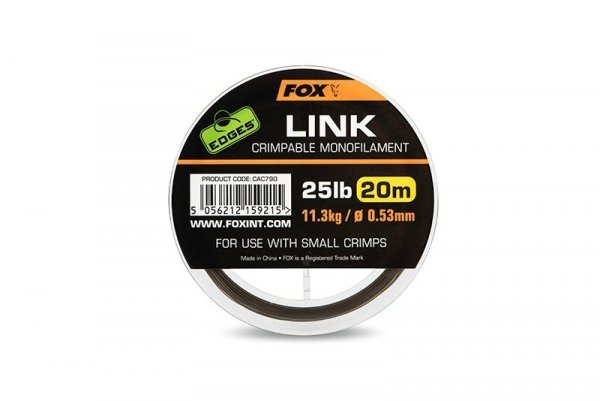 CAC790 FOX EDGES LINK TRANS KHAKI MONO 25lb/0.53mm