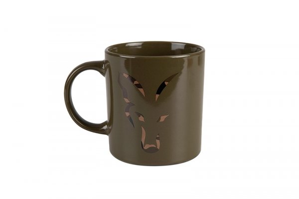 CCW025 FOX KUBEKGREEN &amp; CAMO HEAD CERAMIC MUG