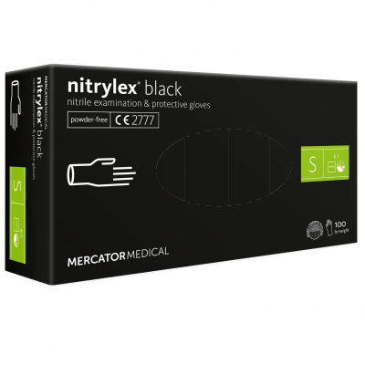 Rękawice nitrylowe diagnostyczne nitrylex black roz. S 100szt. 