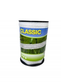Taśma CLASSIC 200m, 10mm, biała do pastucha 