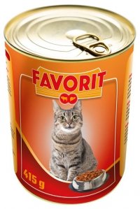 Puszka 415g Favorit Kot z wołowiną i wątróbką 
