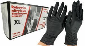 Rękawiczki nitrylowe czarne - XL