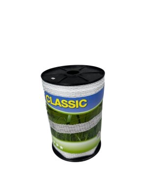 Taśma CLASSIC 200m, 10mm, biała do pastucha