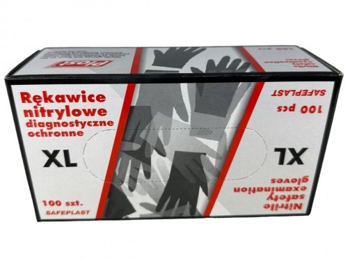 Rękawiczki nitrylowe czarne - XL