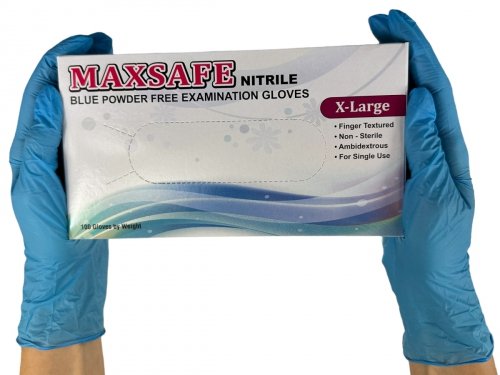Rękawiczki nitrylowe niebieskie - XL