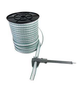 Taśma ogrodzeniowa TITAN, 200m x 20mm, biało-zielona