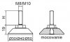 Stopka regulacyjno-obrotowa nitowane fi30 - M10x50 - 100 sztuk