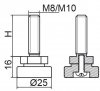 Stopka regulacyjno-obrotowa fi25 - M8x80 - 100 sztuk