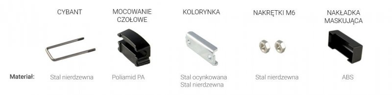 Złącze zaciskowe metalowe do mocowania paneli ogrodzeniowych 40x80 - 20 sztuk