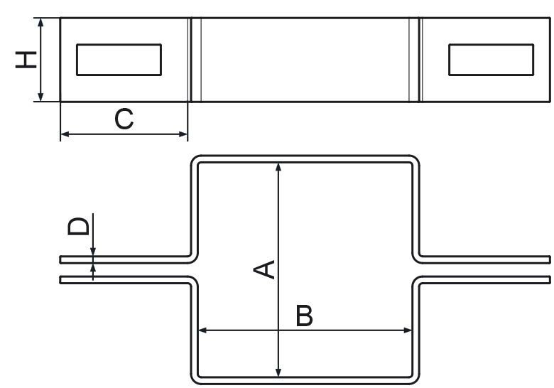 Obejma pośrednia 80x80 zielona - 25 sztuk