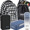 ZESTAW 5 el. Plecak szkolny młodzieżowy BackUP 26 L pepitka, CLASSY (PLB6A17SET5CZ)