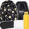 ZESTAW 5 el. Plecak CoolPack PICK  23 L stokrotki, DAISY BLACK (F099817SET5CZ)