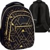 ZESTAW 2 el. Plecak szkolny młodzieżowy BackUP 26 L złote wzory, GEOMETRIC GOLD (PLB6O23SET2CZ)