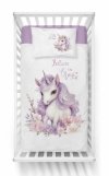 Pościel UNICORN Jednorożec komplet pościeli MAYA MOO 90x120 cm FIOLET (5001A)