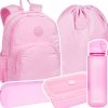 ZESTAW 5 el. Plecak CoolPack RIDER  27 L różowy, PASTEL / POWDER PINK (F109647SET5CZ)