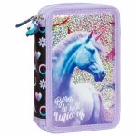 Piórnik z wyposażeniem, dwukomorowy UNICORN Jednorożec (PWDJR15)