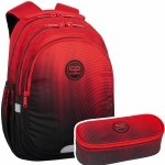 ZESTAW 2 el. Plecak wczesnoszkolny CoolPack JERRY 21 L czerwone ombre, GRADIENT CRANBERRY (F029756SET2CZ)
