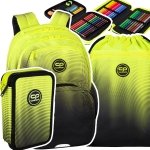 ZESTAW 3 el. Plecak CoolPack PICK  23 L żółte ombre, GRADIENT LEMON (E99510SET3CZ)