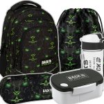 ZESTAW 5 el. Plecak szkolny młodzieżowy BackUP 26 L potwór robot, MONSTER GREEN (PLB6X59SET5CZ)
