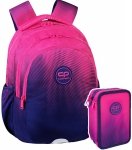 ZESTAW 2 el. Plecak wczesnoszkolny CoolPack JERRY 21 L różowe ombre, GRADIENT FRAPE (E29508SET2CZ)