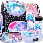 ZESTAW 5 el. Tornister szkolny ergonomiczny UNICORN Jednorożec (TEMBJR15SET5CZ)