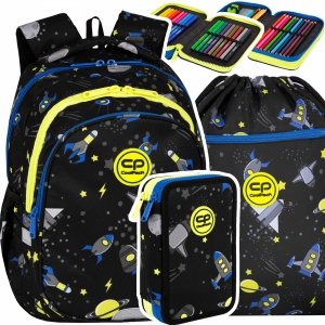 ZESTAW 3 el. Plecak wczesnoszkolny CoolPack JERRY 21 L rakiety, ATLANTIS (F029828SET3CZ)