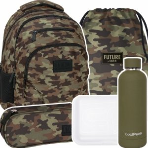 ZESTAW 5 el. Plecak szkolny młodzieżowy BackUP 30 L MORO (PLB6W60SET5CZ)