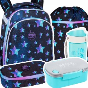 ZESTAW 5 el. Tornister Plecak CoolPack TURTLE  25 L gwiazdy, STAR NIGHT (F015830SET5CZ)