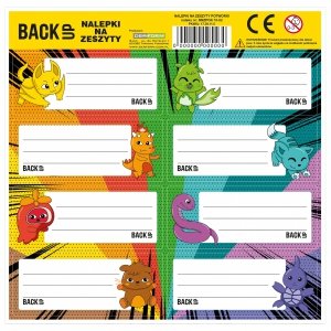 Nalepki na zeszyty BackUP KOSMICZNE ZWIERZAKI (NNZB6A62)