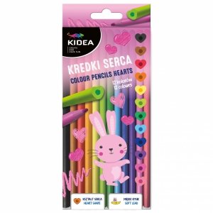  Kredki ołówkowe SERCA 12 kolorów KIDEA MIĘKKIE (KS12KKA)