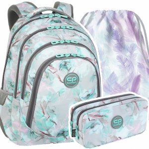 ZESTAW 3 el. Plecak CoolPack DRAFTER 28 L kwiaty, TOKIO (F010753SET3CZ)