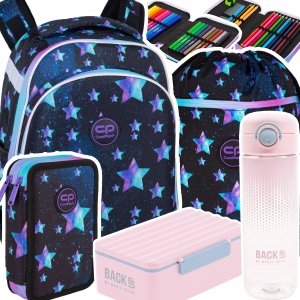 ZESTAW 5 el. Tornister Plecak CoolPack TURTLE  25 L gwiazdy, STAR NIGHT (F015830SET5CZ)