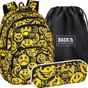 ZESTAW 3 el. Plecak CoolPack PICK  23 L emotikony, BE HAPPY (F099808SET3CZ)