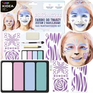 Farbki do malowania twarzy ZESTAW KSIĘŻNICZKA 4 kolory KIDEA (FDTZNKKA)